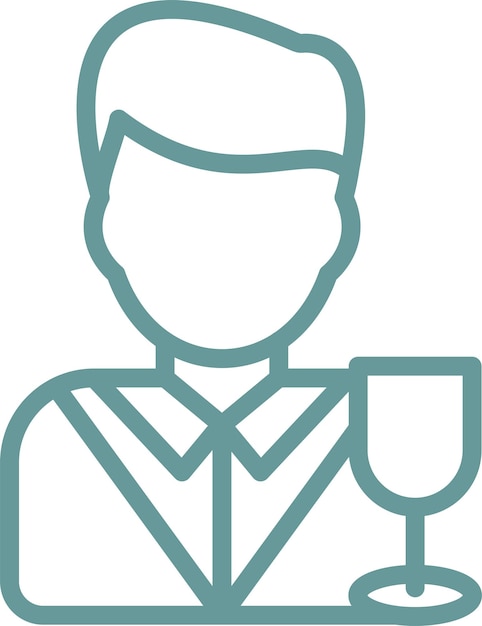 Design vectoriel du style de l'icône du barman