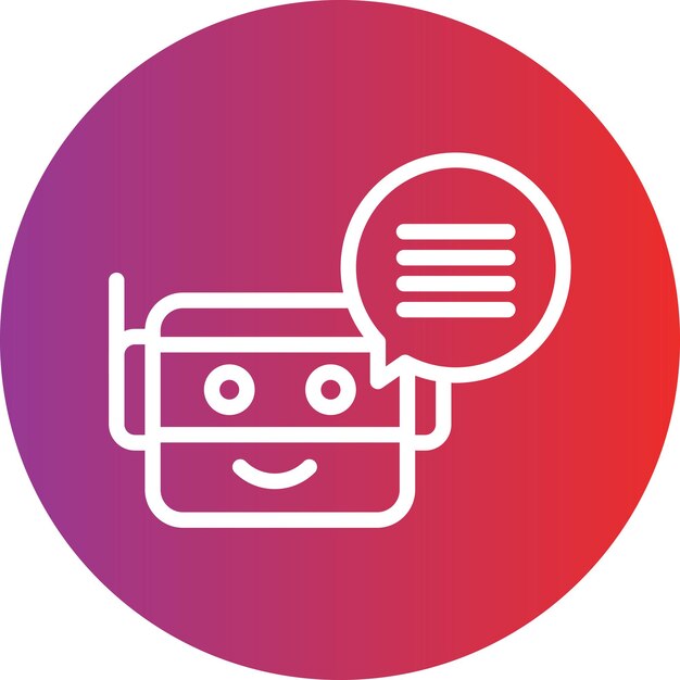 Design vectoriel du style d'icône du bot de chat intelligent