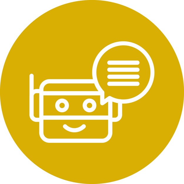 Design vectoriel du style d'icône du bot de chat intelligent