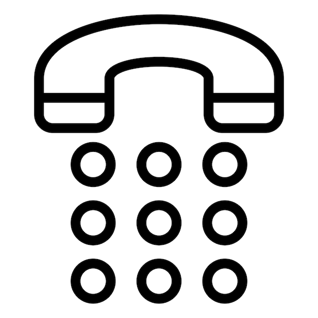 Design vectoriel du style de l'icône du cadran du téléphone