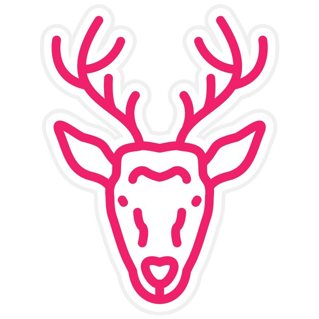 Design vectoriel du style de l'icône du cerf