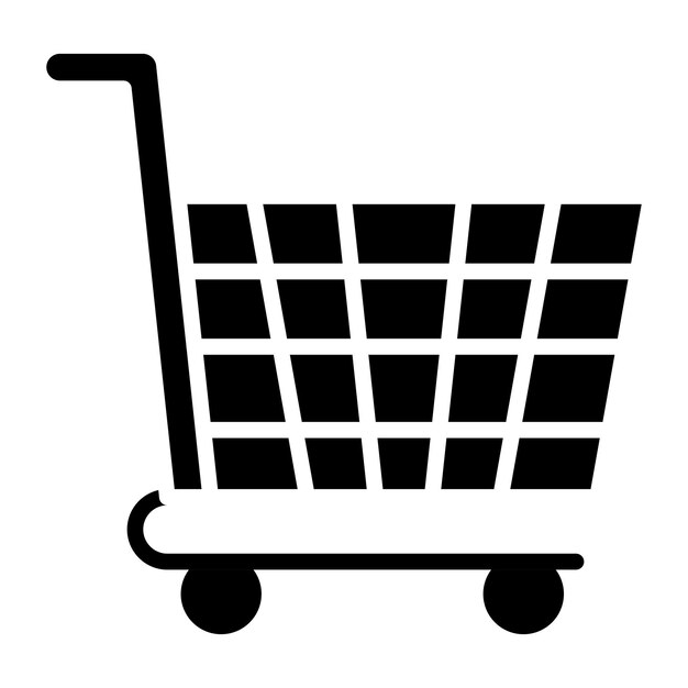 Design vectoriel du style de l'icône du panier d'achat