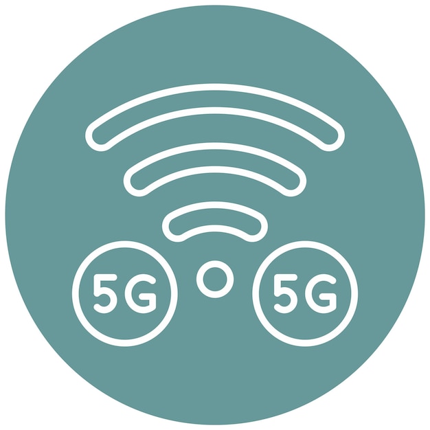 Vecteur design vectoriel du style d'icône du réseau 5g