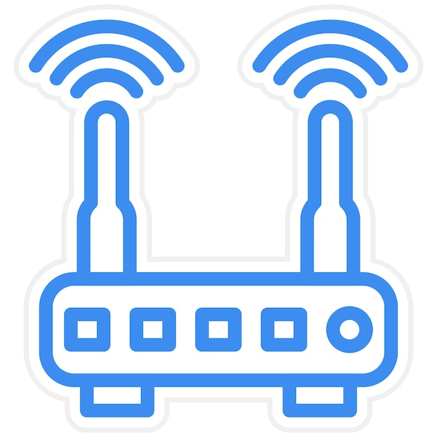 Vecteur design vectoriel du style d'icône du routeur wi-fi