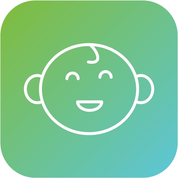 Design vectoriel du style de l'icône du sourire du bébé