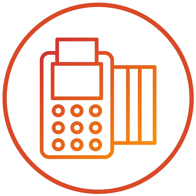 Design vectoriel du style d'icône du terminal Pos