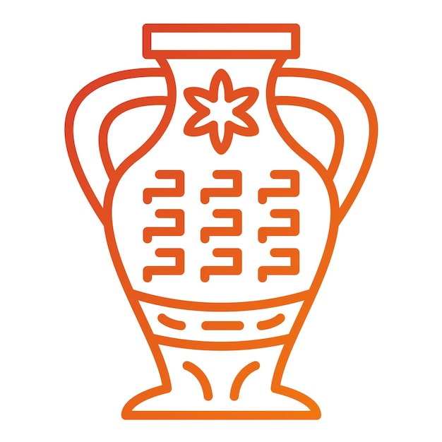 Le design vectoriel du style d'icône du vase ancien