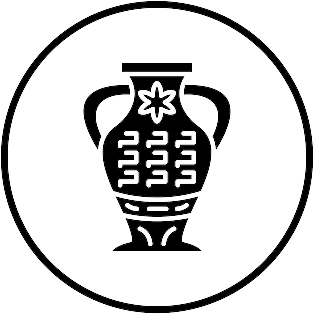 Le design vectoriel du style d'icône du vase ancien