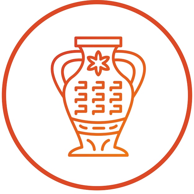 Le design vectoriel du style d'icône du vase ancien