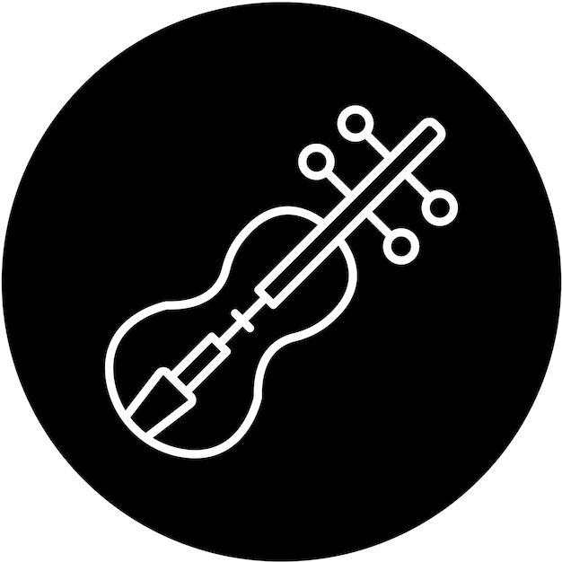 Vecteur design vectoriel du style de l'icône du violon