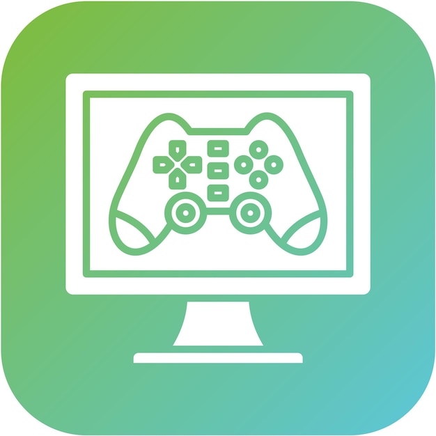 Design vectoriel du style d'icône de jeu en ligne