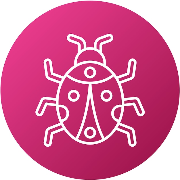 Design vectoriel du style de l'icône de la ladybug