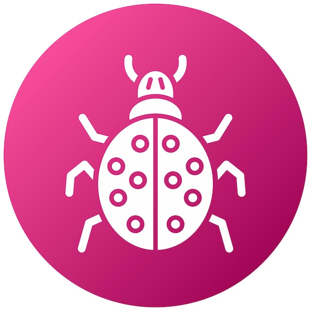 Design vectoriel du style de l'icône de la ladybug