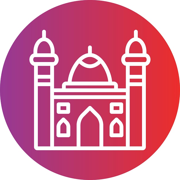 Design vectoriel du style d'icône de la mosquée