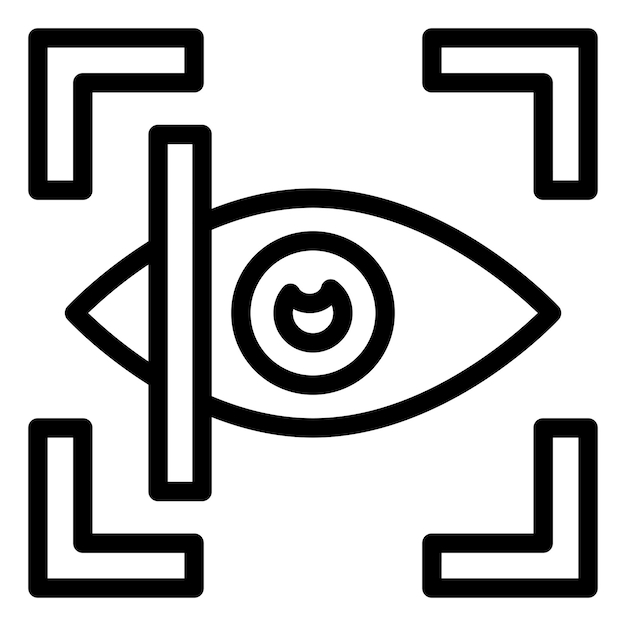 Design vectoriel du style d'icône de numérisation de la rétine