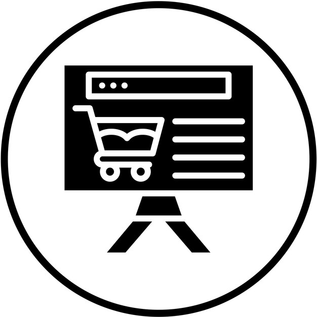 Design vectoriel du style d'icône de la page Web de commerce électronique