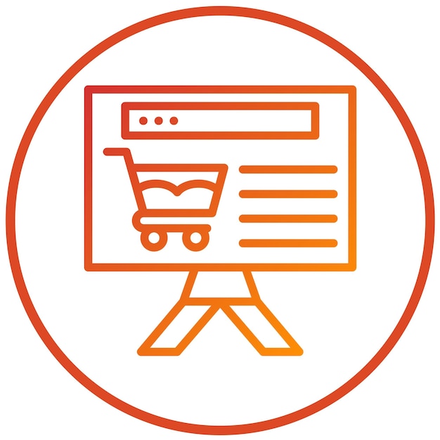Design vectoriel du style d'icône de la page Web de commerce électronique