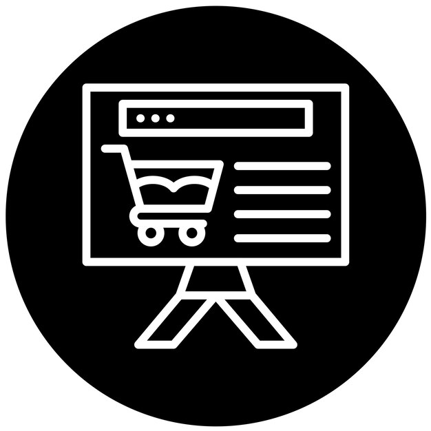 Design vectoriel du style d'icône de la page Web de commerce électronique