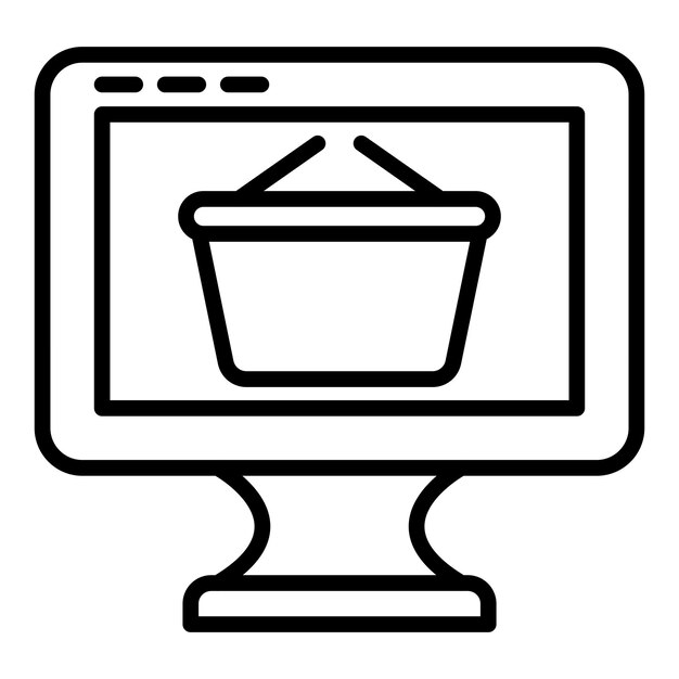Design vectoriel du style d'icône de la page Web de commerce électronique