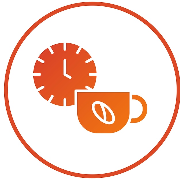 Design vectoriel du style de l'icône de la pause café