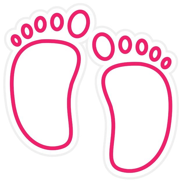 Vecteur design vectoriel du style de l'icône des pieds de bébé