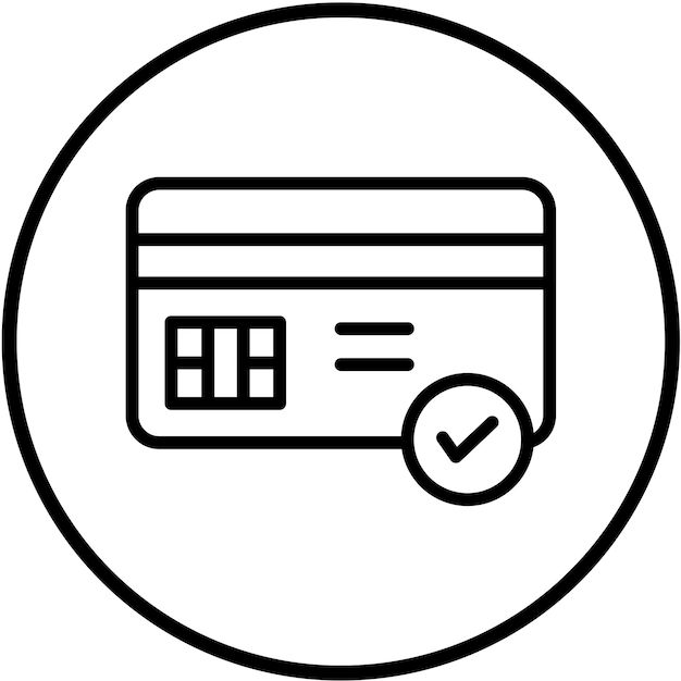 Design vectoriel du style de l'icône de réussite du paiement