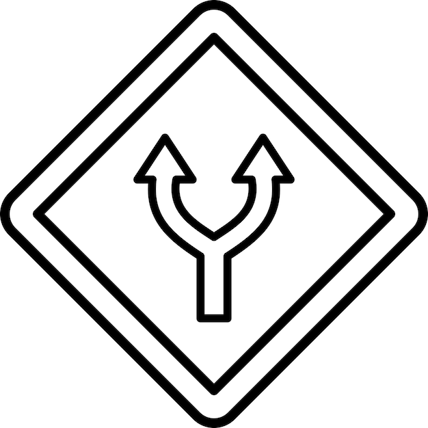 Le design vectoriel du style d'icône de la route divisée