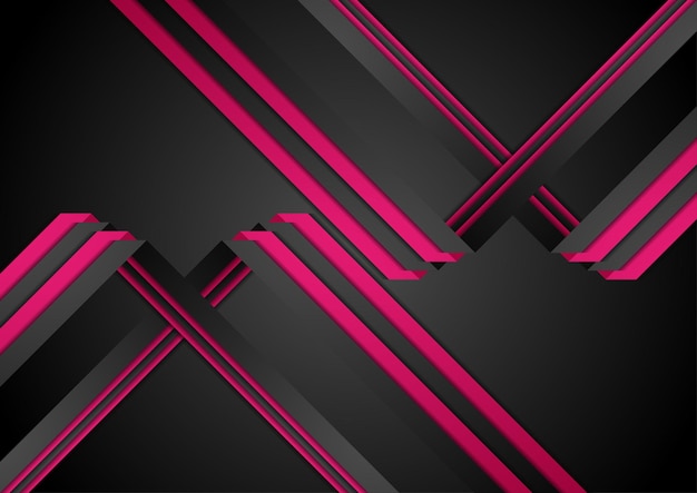 Design vectoriel de géométrie de papier violet noir Arrière-plan technologique abstrait avec des couches de rayures Modèle d'illustration d'entreprise vectorielle