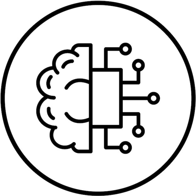 Design vectoriel de l'IA du cerveau Style de l'icône