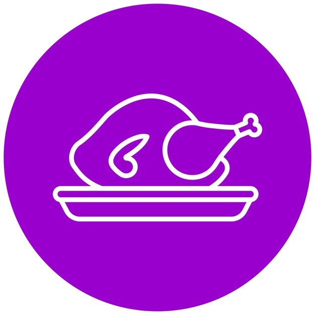 Design vectoriel de l'icône du poulet frit