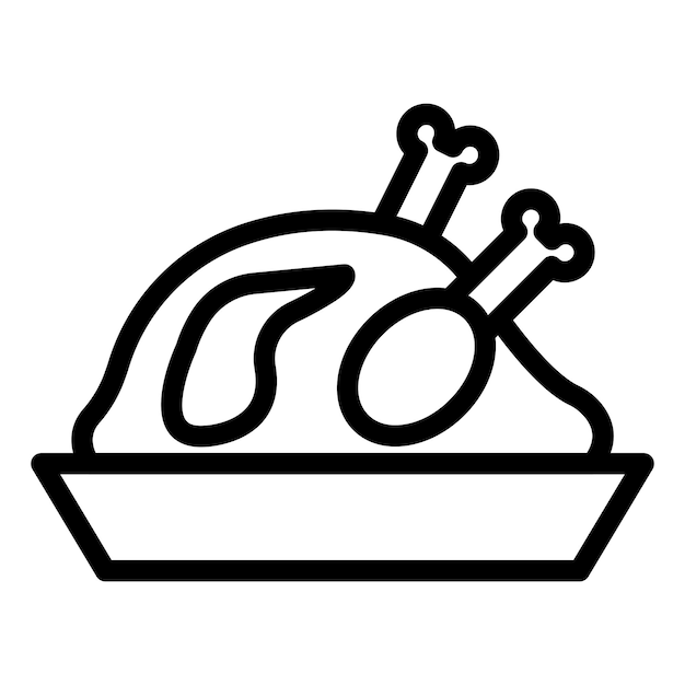 Design vectoriel de l'icône du poulet rôti