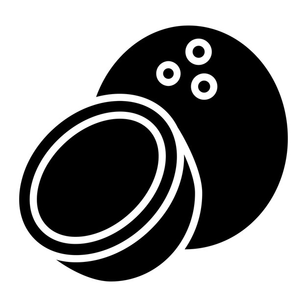 Le design vectoriel de l'icône de la noix de coco