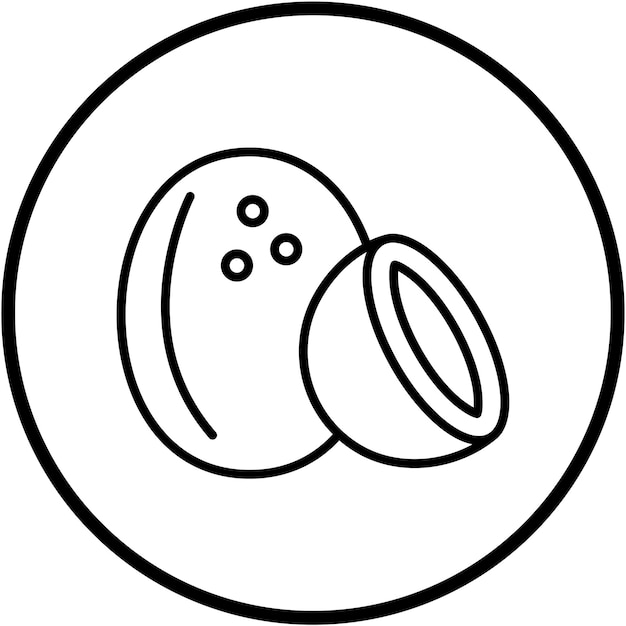 Le design vectoriel de l'icône de la noix de coco