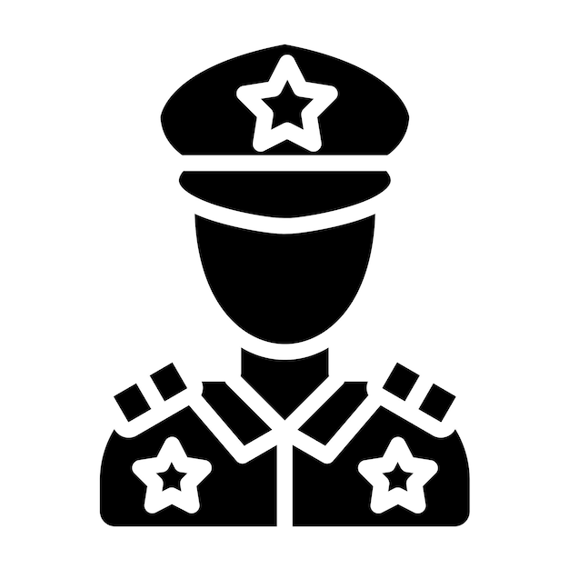 Le design vectoriel de l'icône de l'officier de police