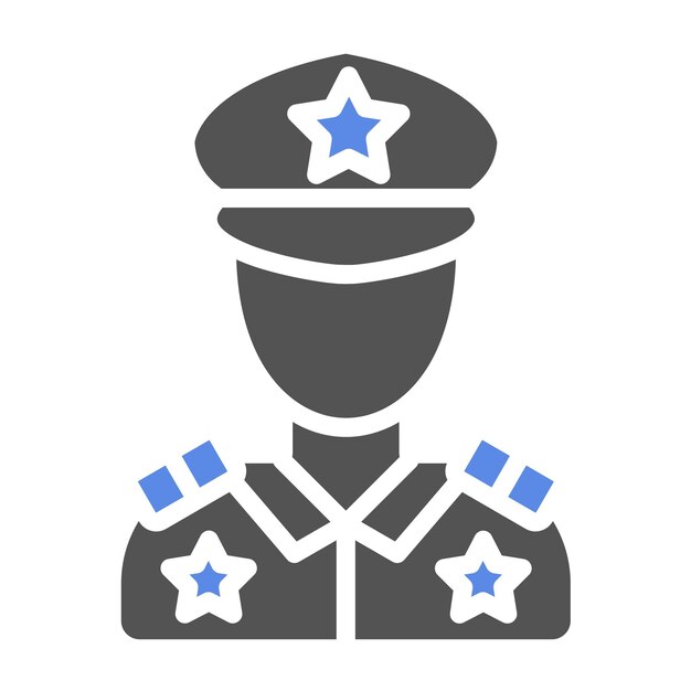 Le design vectoriel de l'icône de l'officier de police
