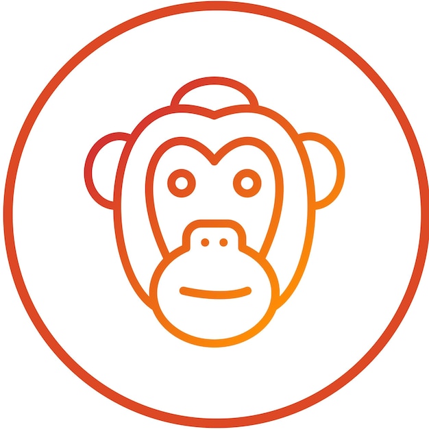 Vecteur le design vectoriel de l'icône de l'orangutan