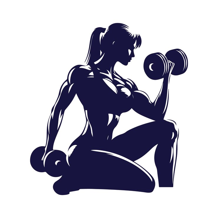 Vecteur design vectoriel d'illustration de silhouette de gymnase et de fitness pour femmes