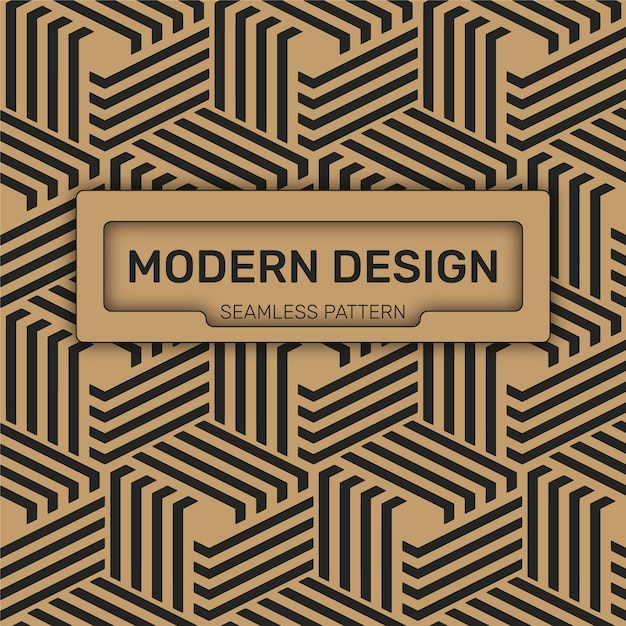 Design vectoriel moderne Fond or et noir avec des motifs géométriques sans soudure