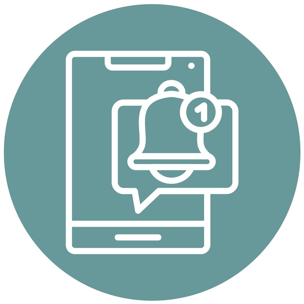 Design vectoriel des notifications de poussée Style de l'icône