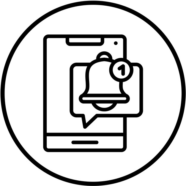 Design vectoriel des notifications de poussée Style de l'icône