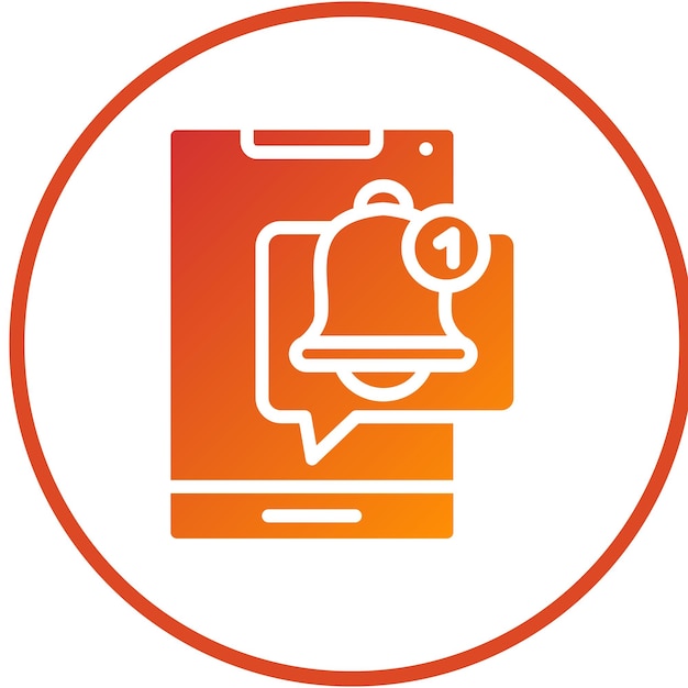 Design vectoriel des notifications de poussée Style de l'icône