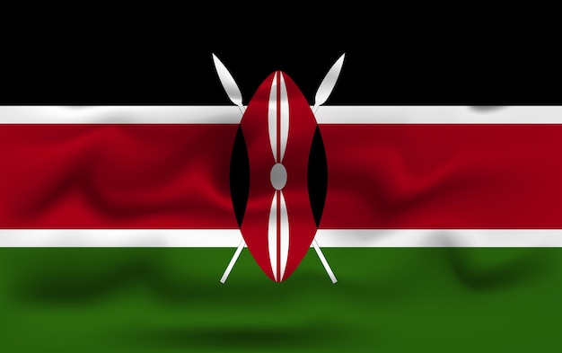Design vectoriel réaliste du drapeau du Kenya
