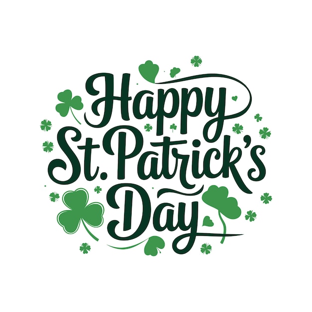 Design vectoriel de silhouette de la typographie de la fête de la Saint-Patrick