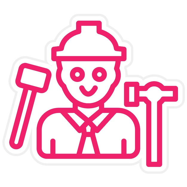Design vectoriel style d'icône de charpentier