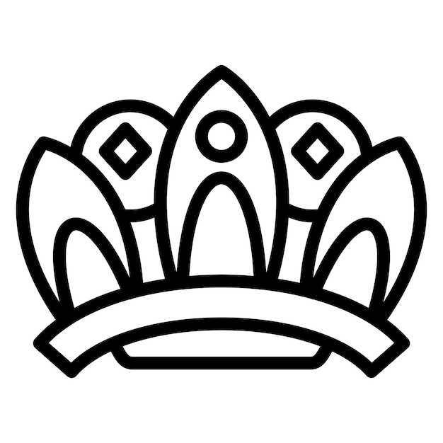 Design vectoriel style d'icône de la couronne de la reine