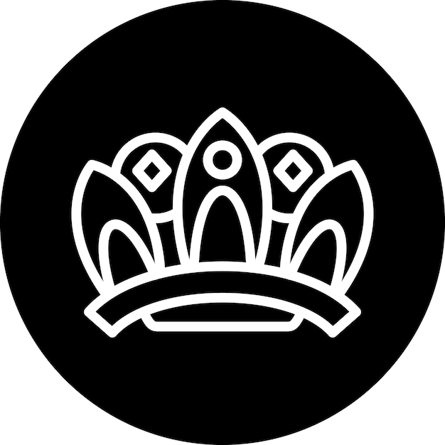 Design vectoriel style d'icône de la couronne de la reine