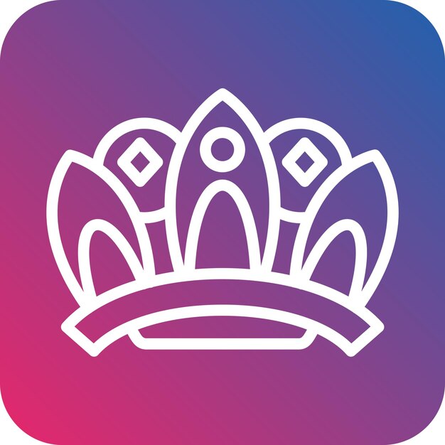 Design vectoriel style d'icône de la couronne de la reine