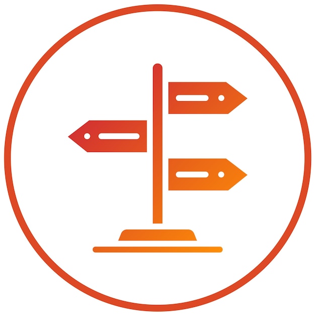 Design vectoriel Style de l'icône du signe de direction