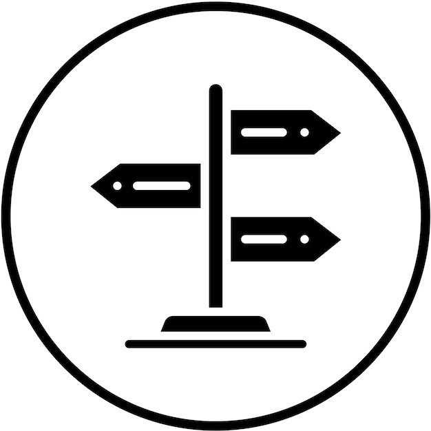 Design vectoriel Style de l'icône du signe de direction
