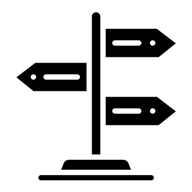 Design vectoriel Style de l'icône du signe de direction